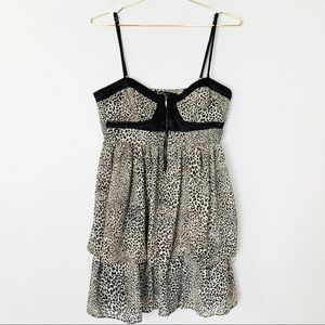 TRF | Cheetah Mini Spaghetti Strap Tiered Dress